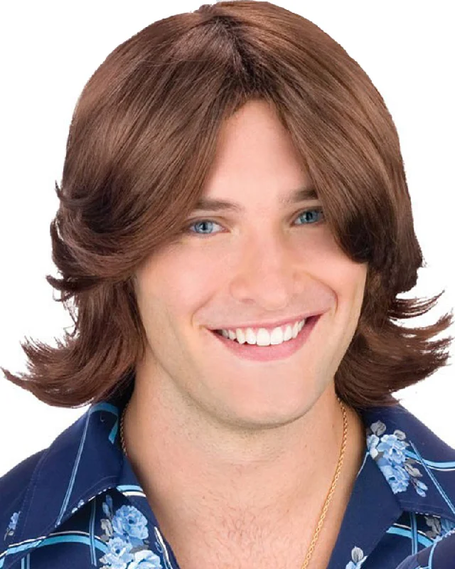 Wig for punk flair-70s Ladies Man Short Brown Wig