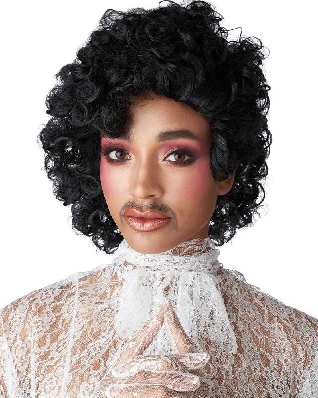 Wig for deep flair-80s Provocateur Curly Black Wig