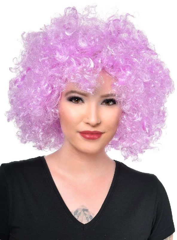 Wig for formal vibe-Lavender Purple Adults Large Afro Costume Wig