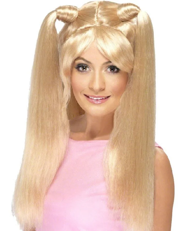 Wig for bold colors-Baby Spice Blonde Wig