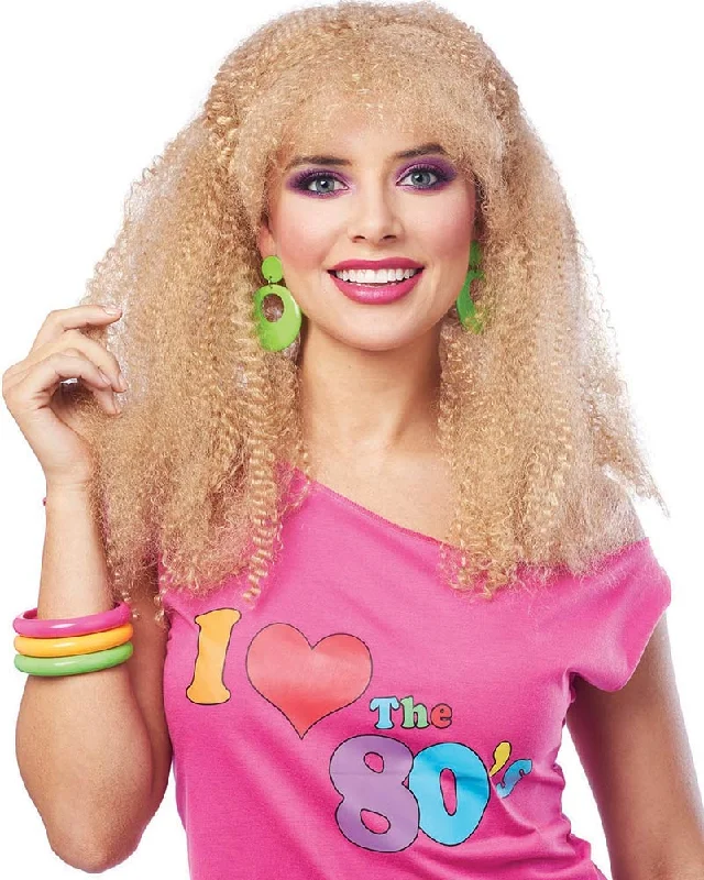 Wig cream for styling-Blonde 80s Crimped Wig