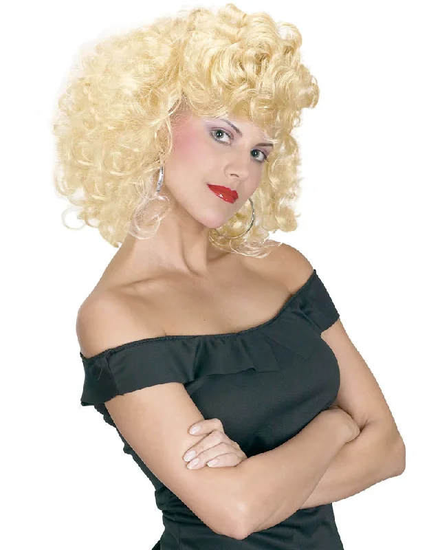 Wig for sharp flair-Cool 50s Girl Curly Blonde Wig