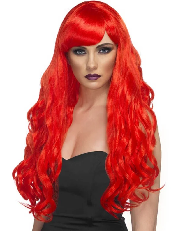 Wig for crisp flair-Desire Long Red Wig