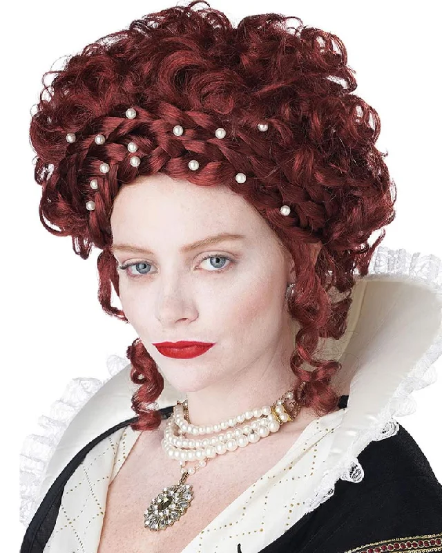 Wig for light flair-Elizabethan Lady Curly Red Wig