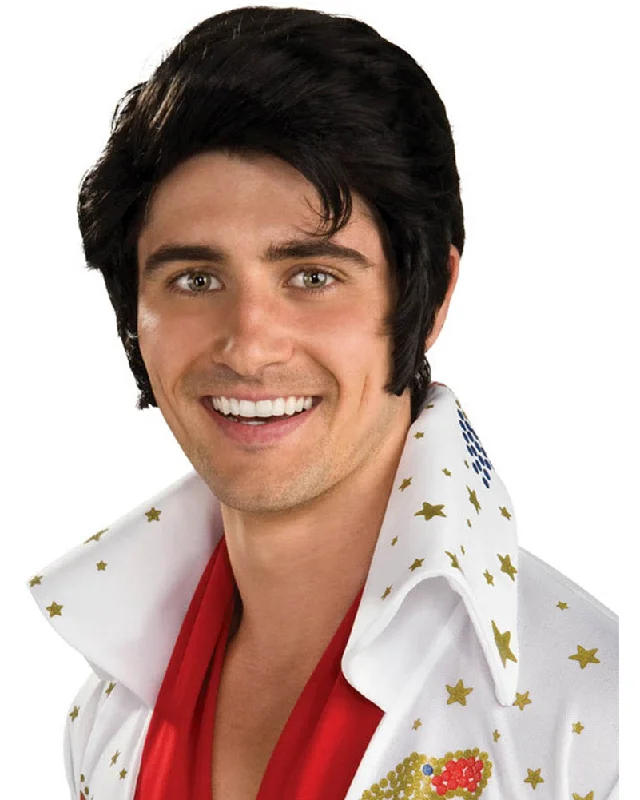 Wig for fashion flair-Elvis Black Wig