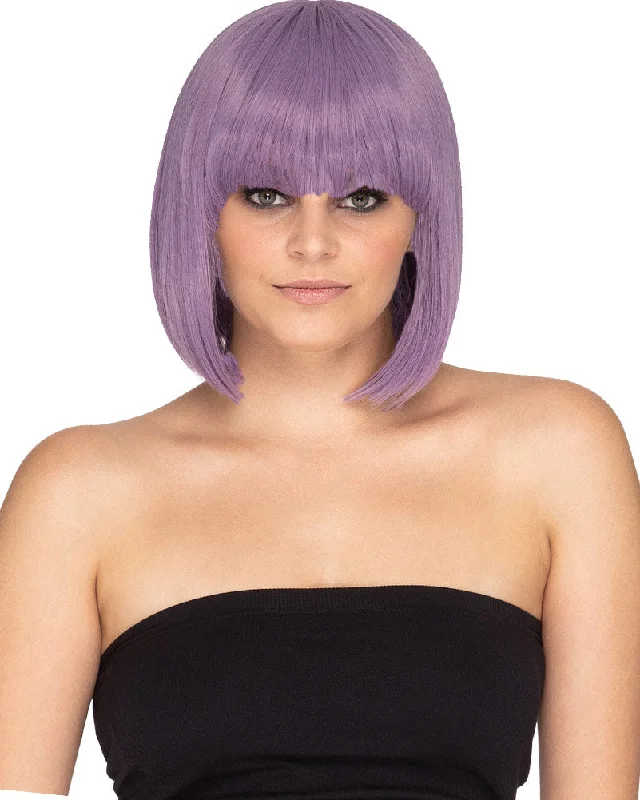 Wig for sunny vibes-Fashion Deluxe Ashes of Violets Purple Bob Wig