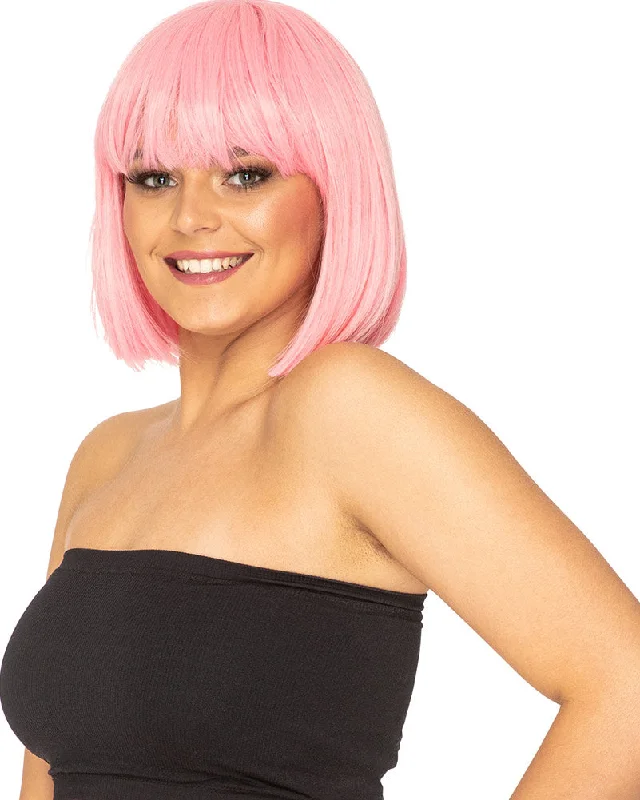 Curly wig with tight texture-Fashion Deluxe Musk Stick Pink Bob Wig