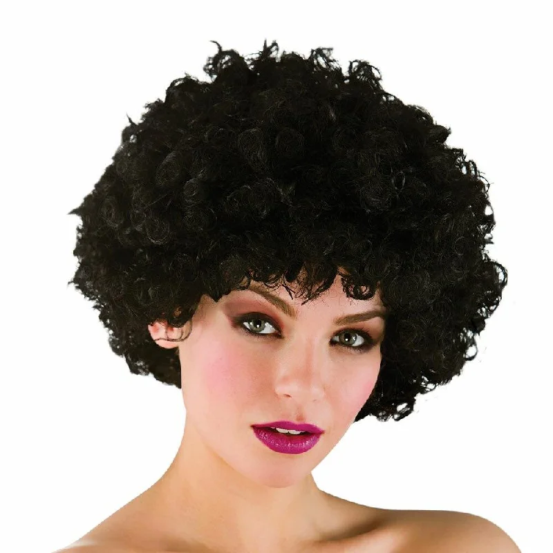 Synthetic wig soft spray-Funky Black Afro 70s Disco Fever Retro Wig Fancy Dress