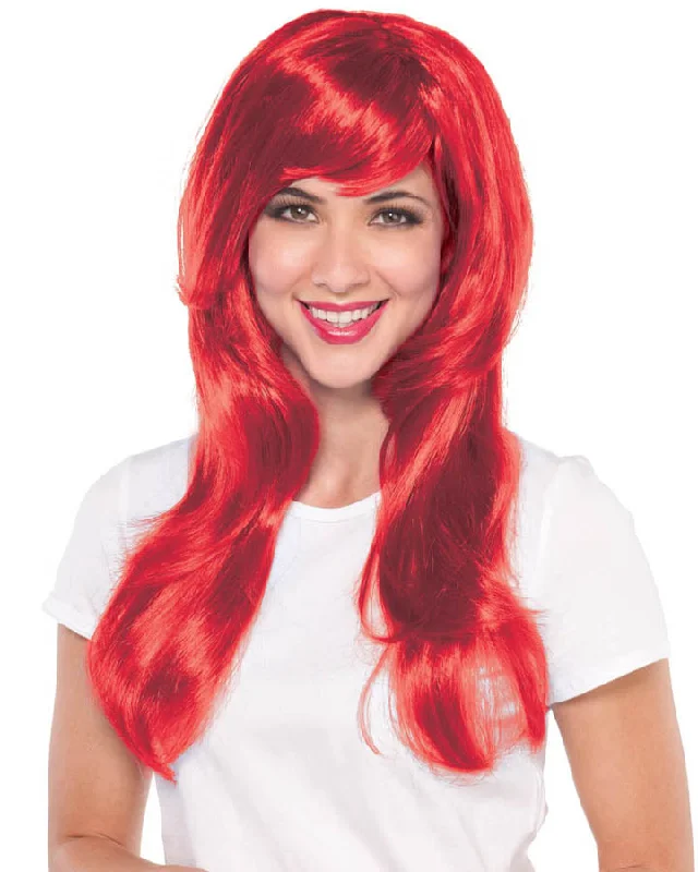 Human hair wig with tight curls-Glamorous Red Wig