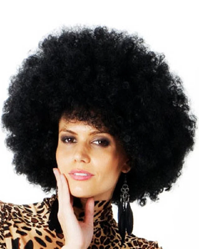 Short red wig with tight texture-Jumbo Curly Black Wig