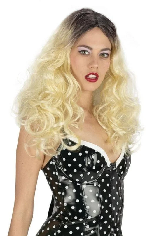 Wig for velvety flair-"Long and Sassy Blonde" Halloween Wig