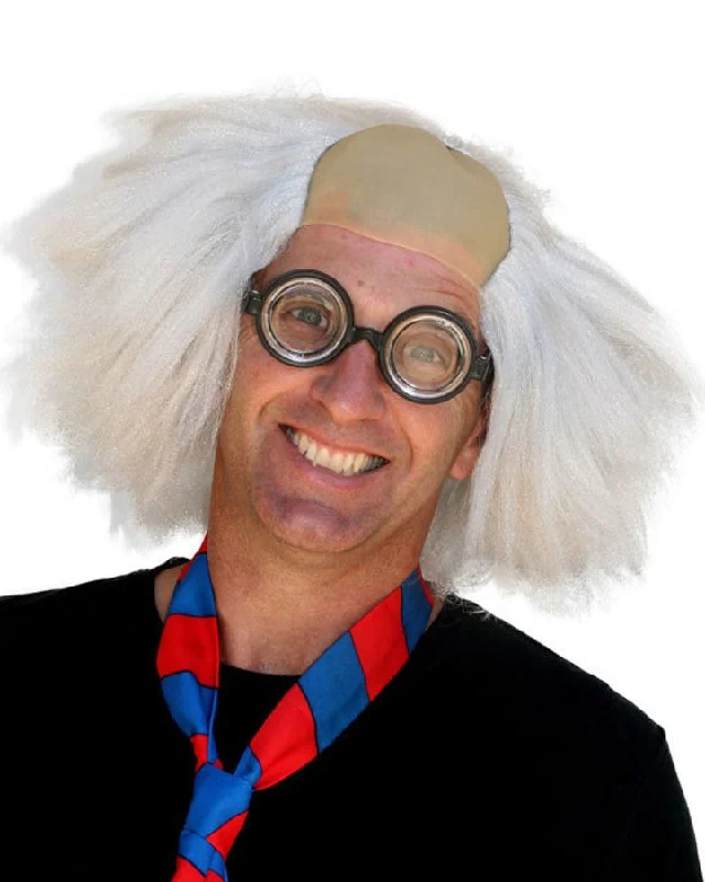 Long wavy wig with tight shine-Mad Professor White Wig