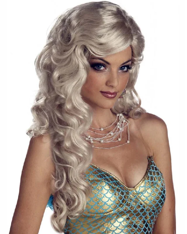 Jet black wig with tight shine-Mermaid Blonde Wig