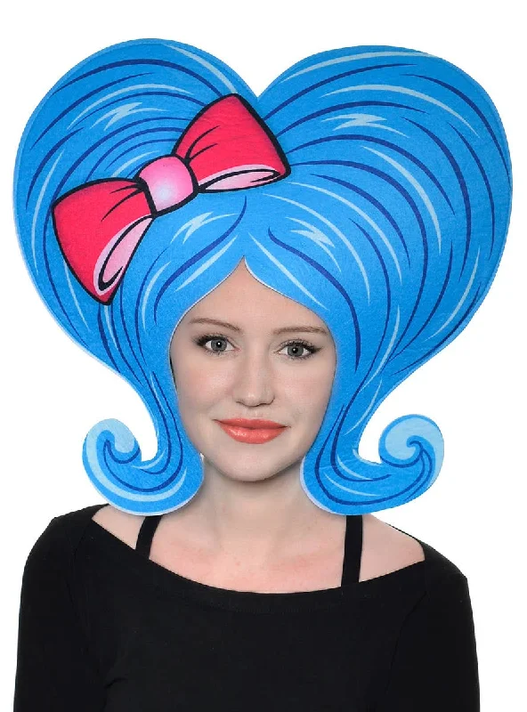 Lace wig for sunny vibes-Novelty Giant Blue 50s Flick 2D Cartoon Costume Wig