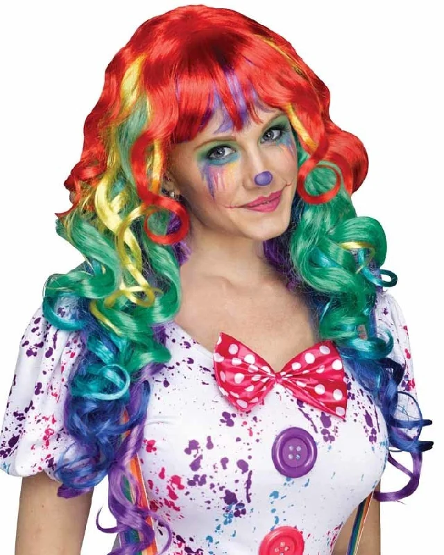 Curly wig with tight flair-Rainbow Long Wavy Wig