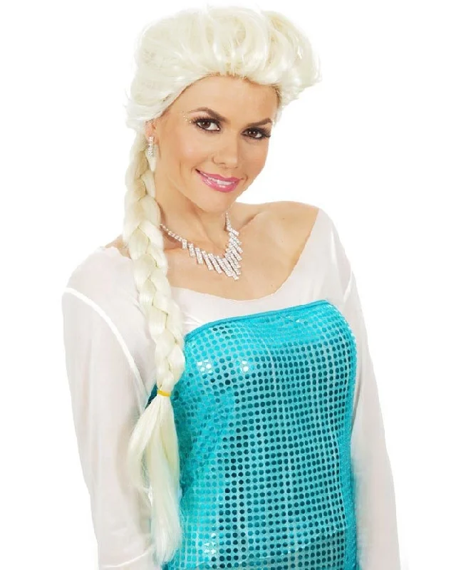 Wig for curvy figure-Snow Queen Ponytail Platinum Blonde Wig