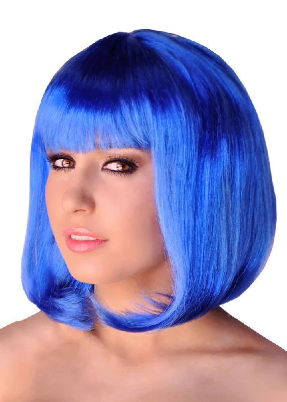 Auburn curly wig with tight curls-Supermodel Bob Wig in Blue