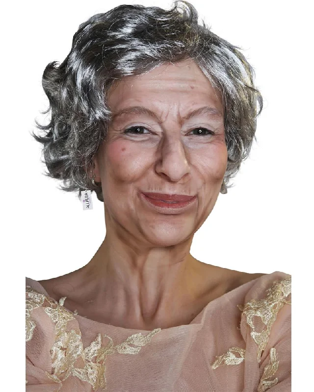 Wig for festive flair-The Queen Short Grey Wig