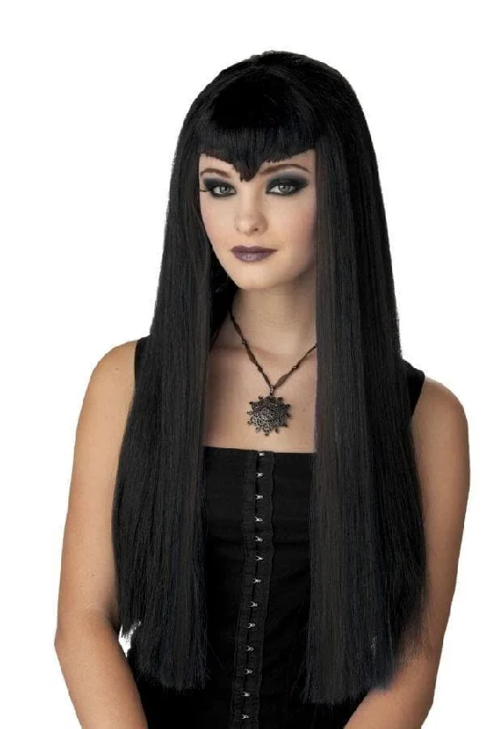 Wig for trendy flair-"Vampire - Straight Black Hair" Halloween Wig