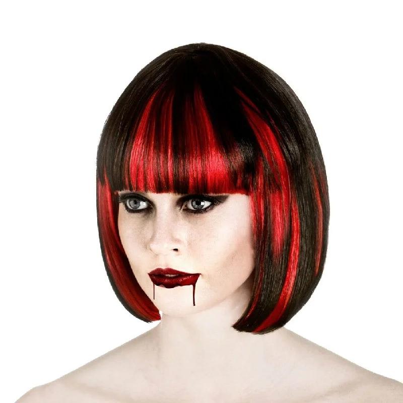 Wig for vivid flair-Womens Spooky Scary Bloodlust Vampire Wig Halloween Accessory