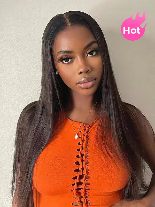 real person hair ring burnt wood-CurlyMe Pre Bleached 13x4 Pre Cut HD Lace Wear Go Glueless Wig Human Hair Wigs