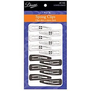 DIANE SPRING CLIPS-SILVER and BLACK 12 PACK-D11