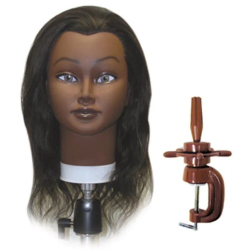 CELEBRITY HAIR MANIKINS TINA ETHNIC 100% HUMAN HAIR WITH HOLDER