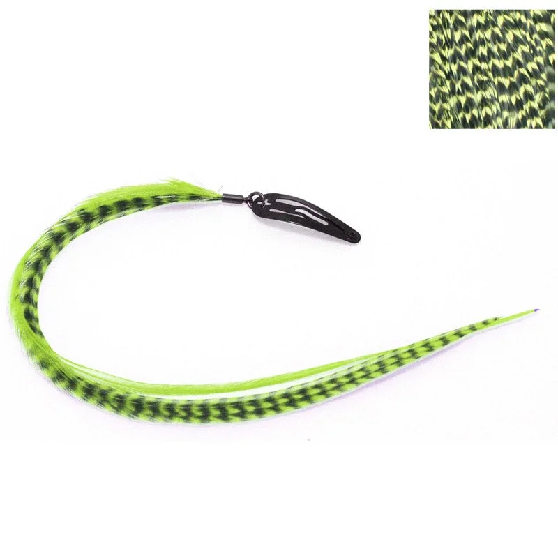 CLIP N FEATHERS LIME GREEN HAIR FEATHER EXTENSION