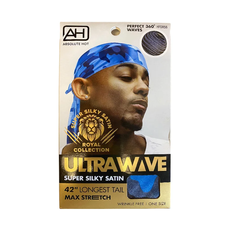 ABSOLUTE NEW YORK Ultra Wave Super Silky Durag Camouflage [BLUE] #HFDR56