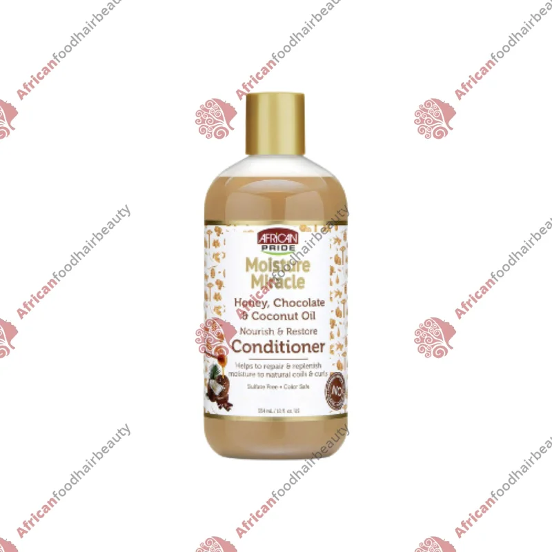 How to repair oily bouncy kinky coily hair-African Pride Moisture Miracle Conditioner 16oz