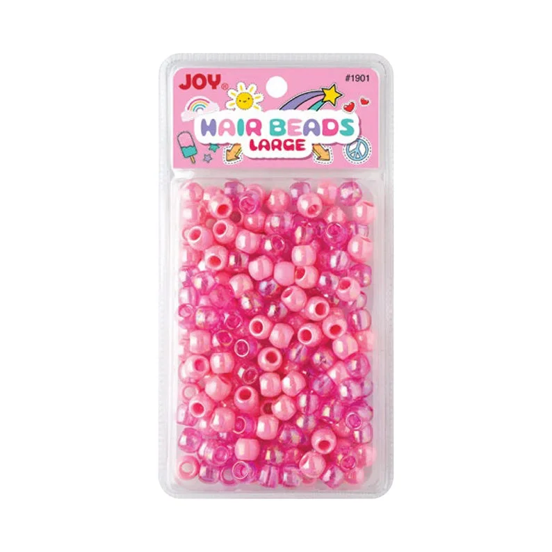 ANNIE JOY Large Hair Beads 240ct [PINK METALLIC ASSORTED COLOR] #01901