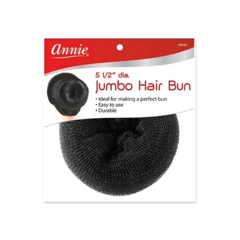 ANNIE Jumbo Hair Bun 5.5" Nylon Mesh Donut [BLACK] #03292