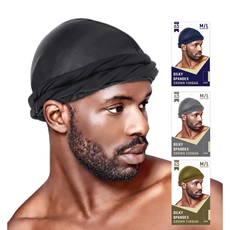 ANNIE Mr. Durag Silky Spandex Crown Turban Medium / Large [ASSORTED COLOR] #04345