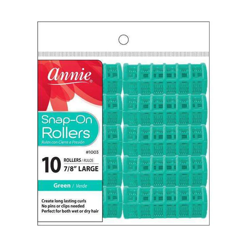 ANNIE Snap On Roller 10pcs 0.875" [GREEN] #01003