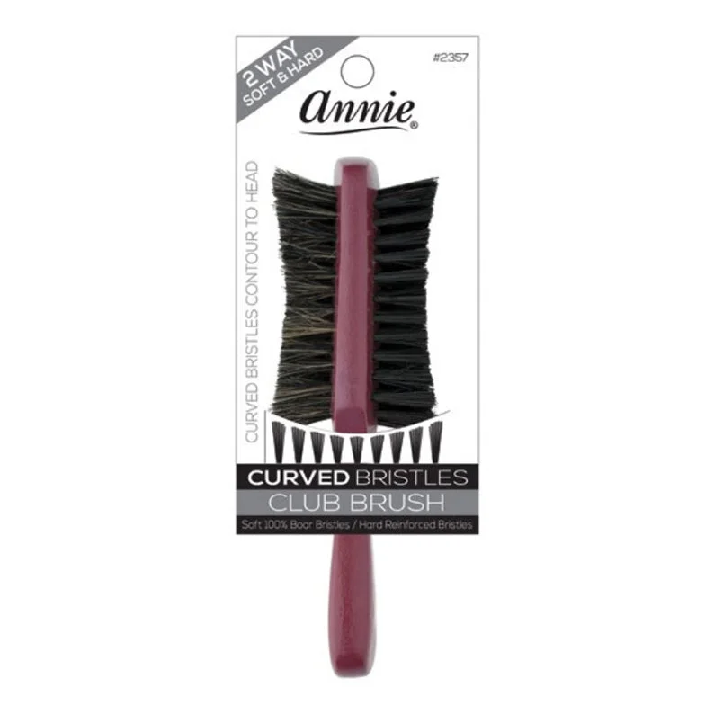 ANNIE 2ways Club Curved Bristle Brush Hard and Soft [ASSORTED COLOR] #02357