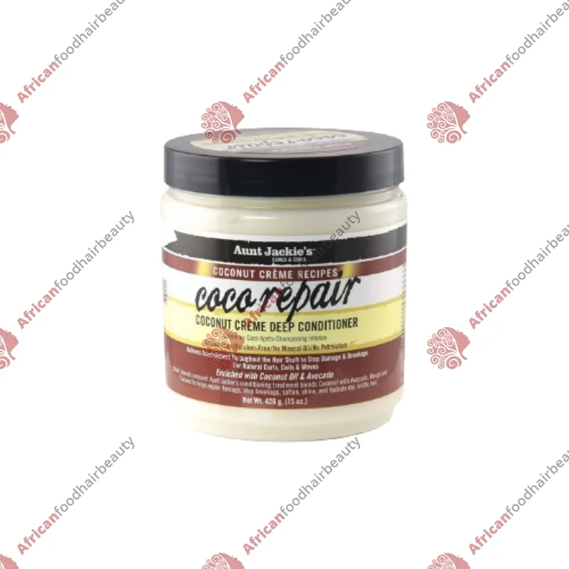 Hair care for thick bouncy kinky coily curls-Aunt Jackie's Coconut Deep Conditioner 15oz