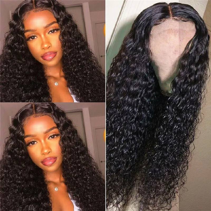 real person hair ring ruffled detail-360 Lace Frontal Wigs Brazilian Deep Curly Human Hair Wigs Preplucked with Baby Hair