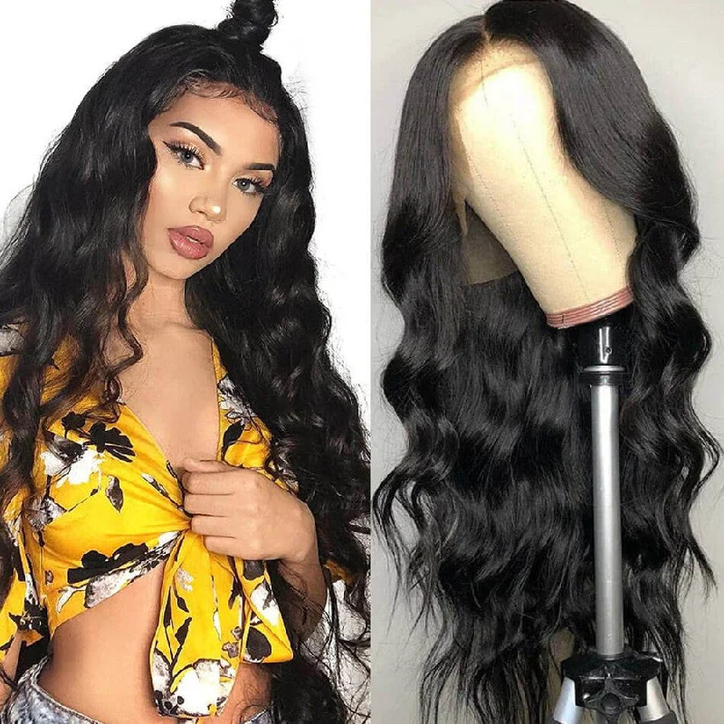 real person hair ring relic style-Transparent Lace Wigs Body Wave Skin Melt Frontal 13x4 13x6 Deep Part Lace Front Brazilian Virgin Human Hair Wig For Women