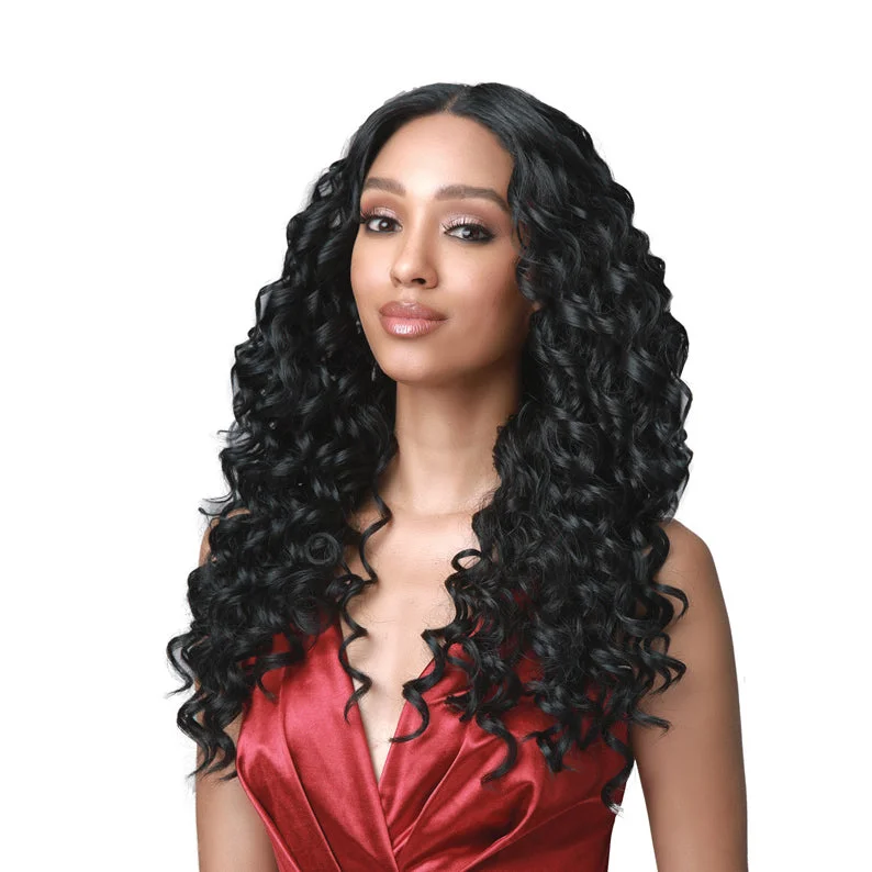 Synthetic wigs with blunt layers-BOBBI BOSS 5" Deep Part Synthetic Hair Lace Front Wig MLF464 - BRIELLE