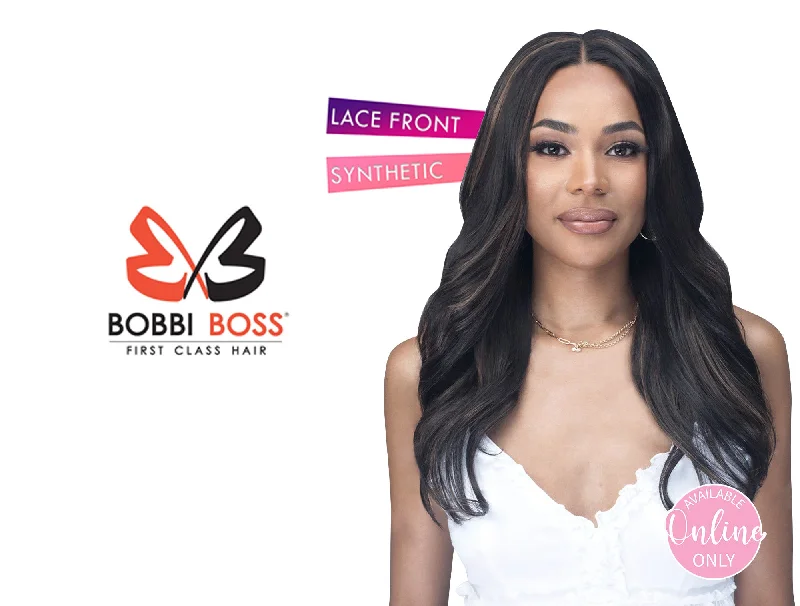 Synthetic wigs for lush feasts-BOBBI BOSS SYNTHETIC LACE SERIES WIG-MLF904 HATHAWAY