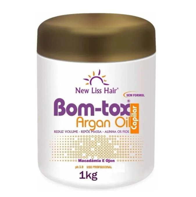 Bom-tox Argan Oil Formol Free Volume Reducer Cream 1Kg - New Liss Hair