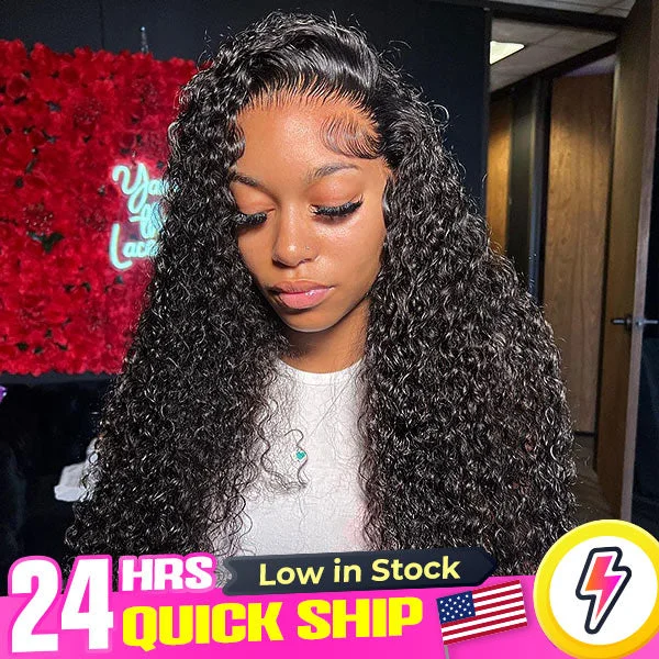 real person hair ring tufted band-US Warehouse Quick Ship | Water Wave 13x4 HD Lace Front Wigs Bleached Knots Wet And Wavy Brazilian Human Hair Wigs