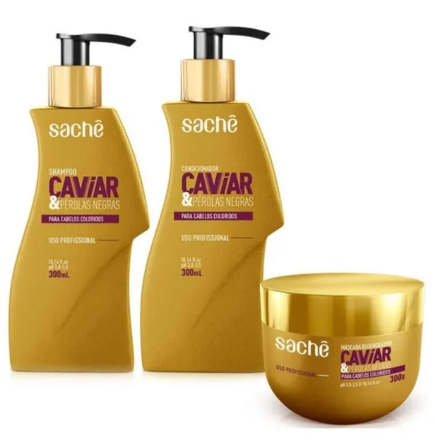 Caviar Black Pearls Home Care Conditioning Hair Maintenance Kit 3x300 - Sachê