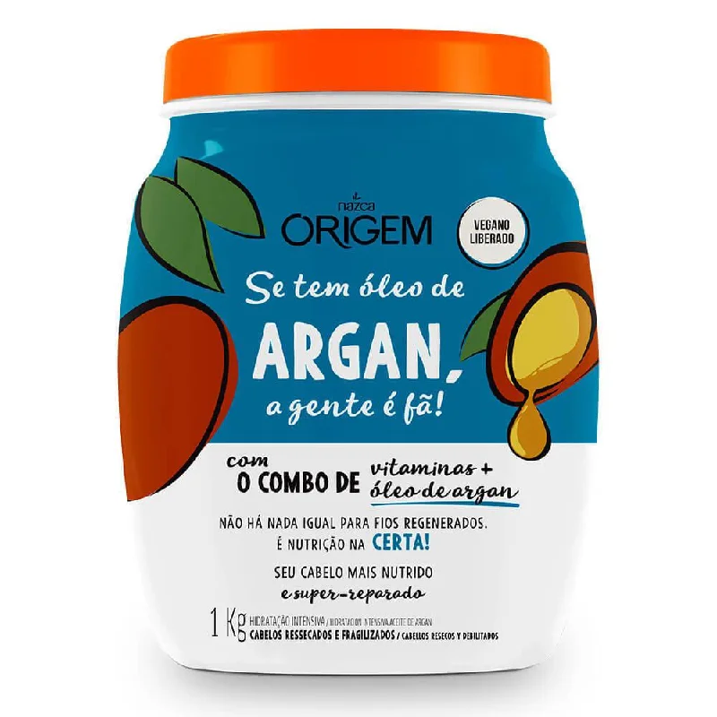 Origem Moisturizing Argan Oil Vitamins Nourishing Hair Mask 1kg - Nazca