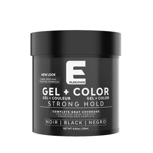 Curl lock cream-Elegance Hair Styling Gel Plus Color Black 8.4 oz