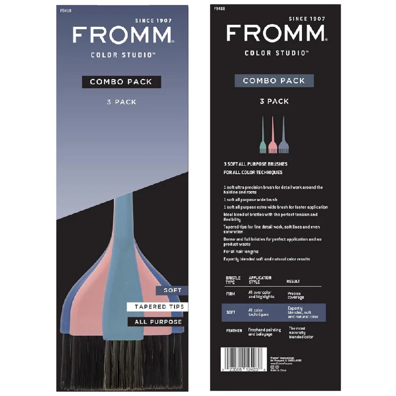 Static fix lotion-Fromm Soft Color Brush Combo 3 Pack