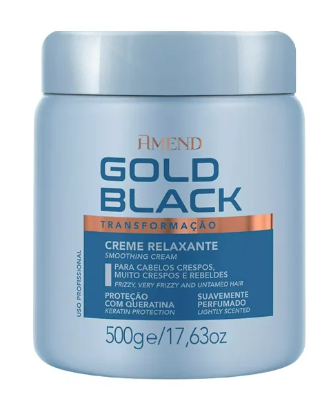 Gold Black Keratin Nutrition Wavy Curly Hair Relaxing Cream 500g - Amend