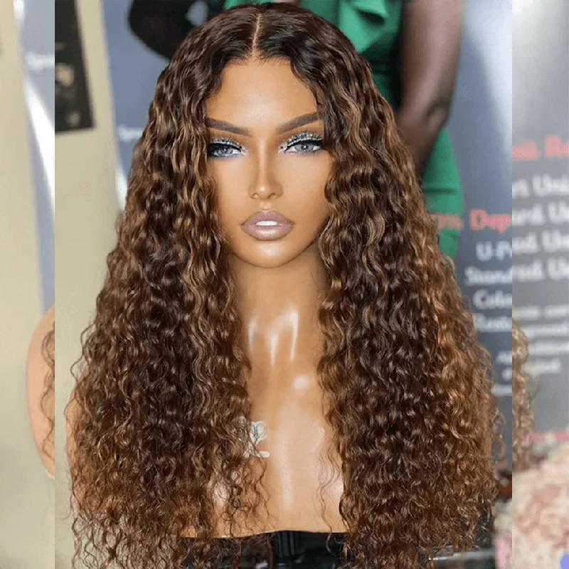 real person hair ring antique finish-Hot Star Hairstylist Works 5x5 13x6 Lace Closure Front Wig Curly 6x4 Glueless Ready To Wear Human Hair wigs Highlight Mixed Colored Wigs