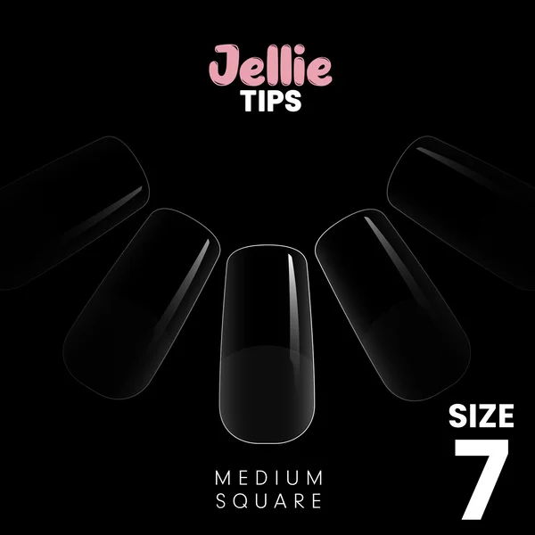 Halo Jellie Nail Tips Medium Square, Sizes 7 50 One Size