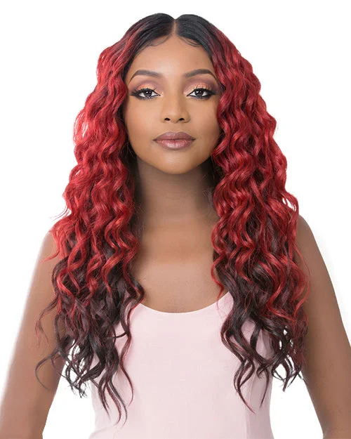 Wave synthetic wigs blue-HD T Lace Saint | Lace Front & Lace Part Synthetic Wig by It's a Wig